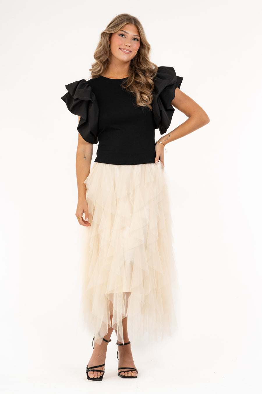 Capri Clara Tulle Skirt Champagne