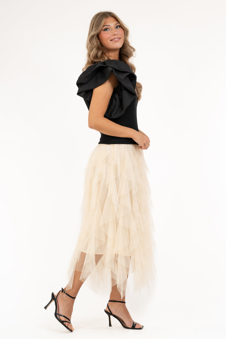 Capri Clara Tulle Skirt Champagne