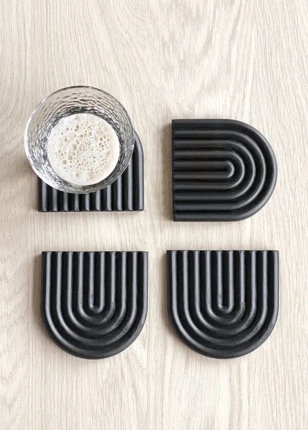 Coasters Pozzi black 4-p