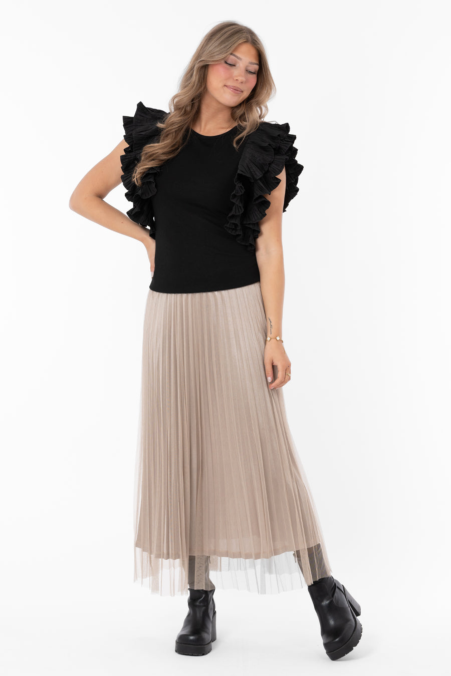 Clemence Reversable Skirt Caffe Latte – kjolar från Capri Collection