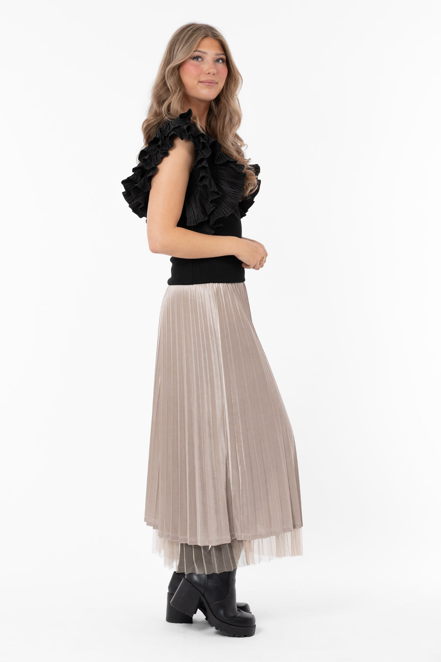 Clemence Reversable Skirt Caffe Latte – kjolar från Capri Collection