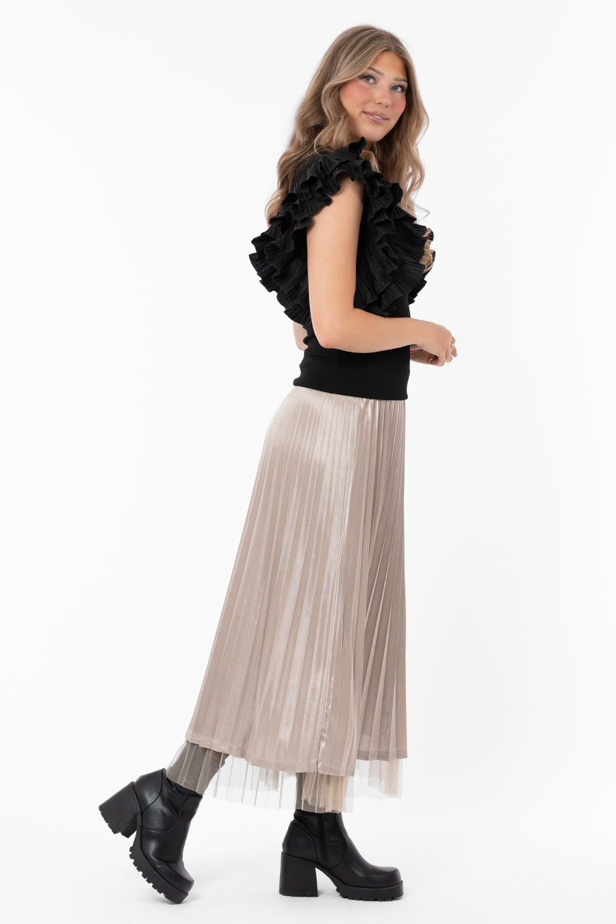 Clemence Reversable Skirt Caffe Latte – kjolar från Capri Collection
