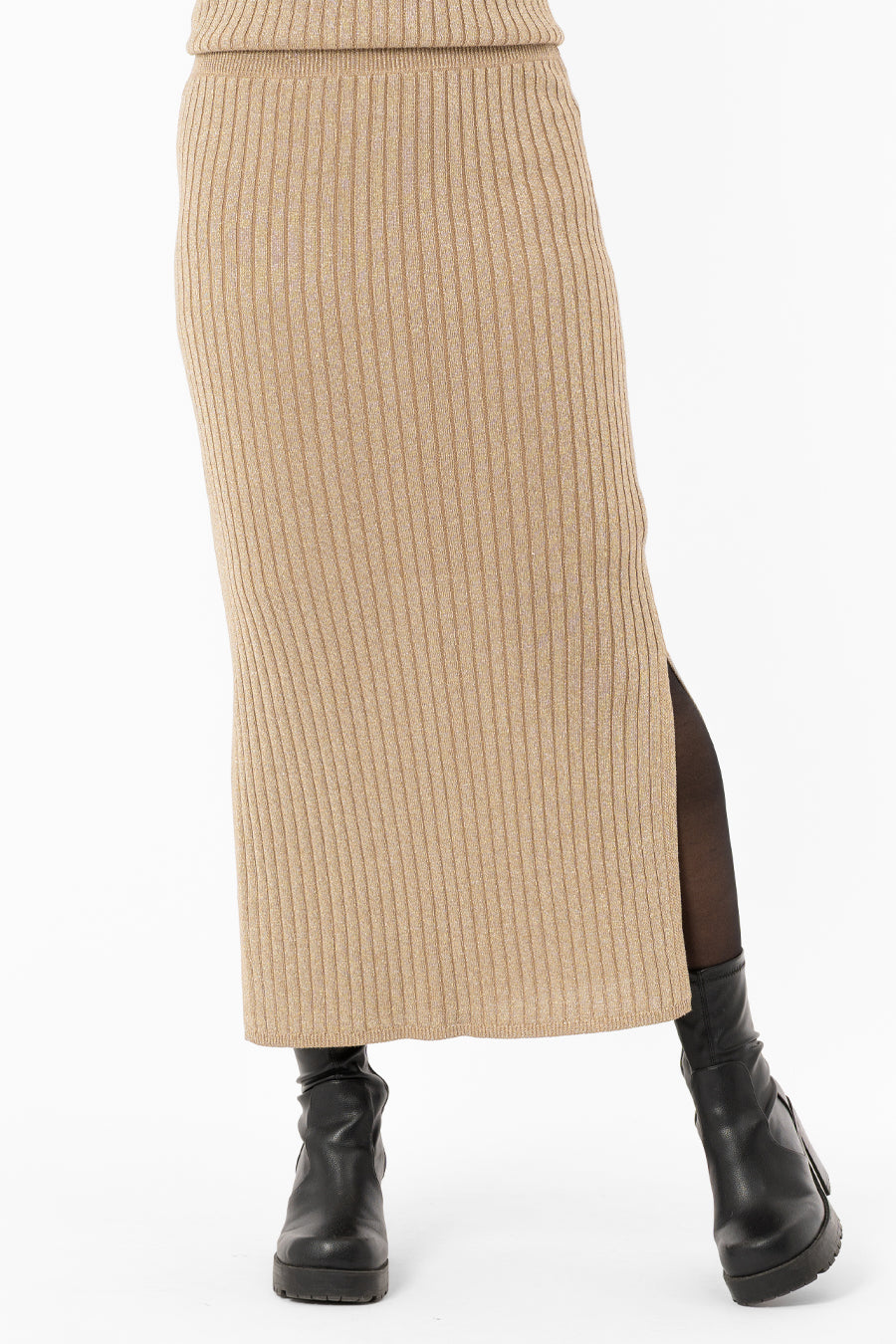 Frances Knit Skirt Antique Gold – kjolar från Capri Collection