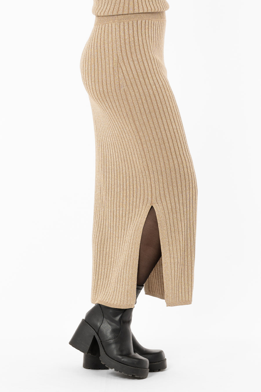 Frances Knit Skirt Antique Gold – kjolar från Capri Collection