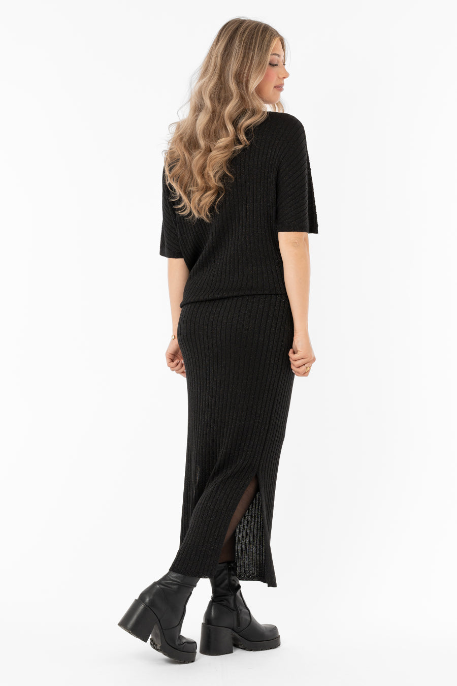 Frances Knit Top Black – toppar från Capri Collection