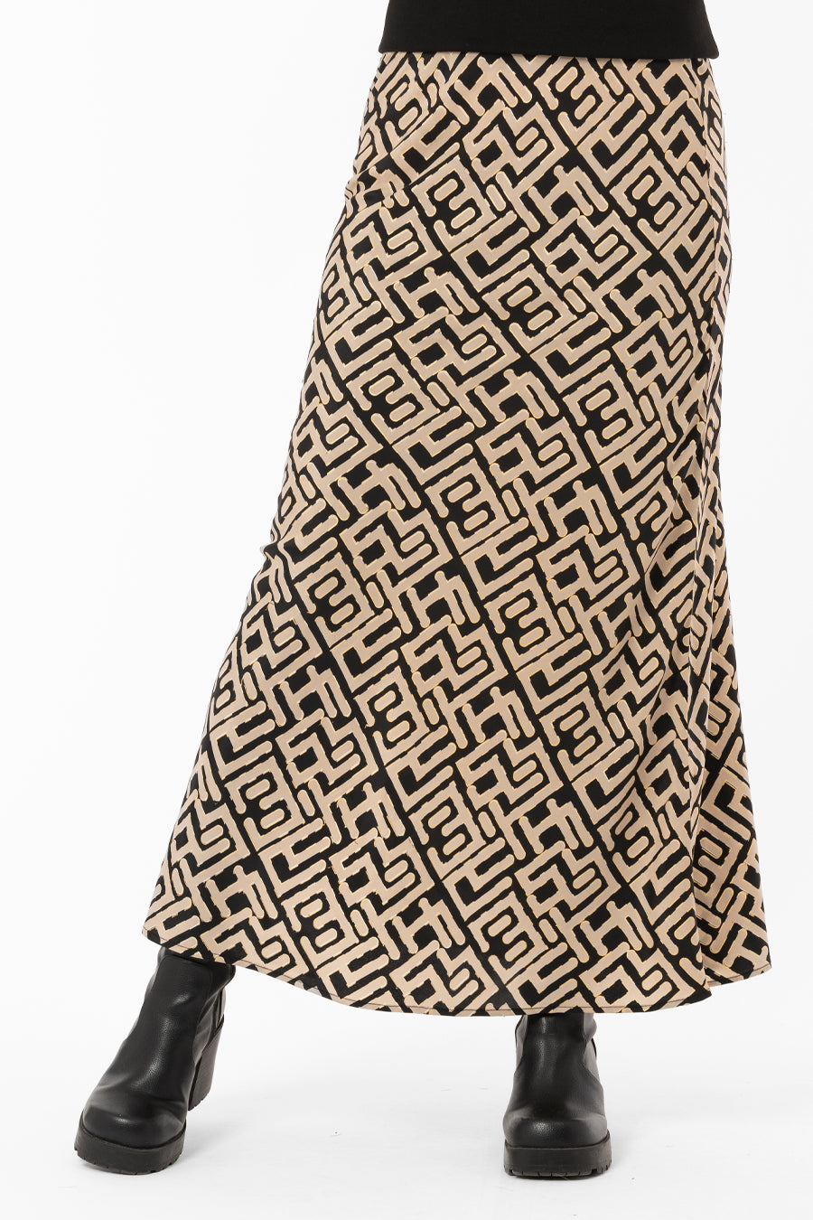 Giovanna Skirt Black/Sand/Gold – kjolar från Capri Collection