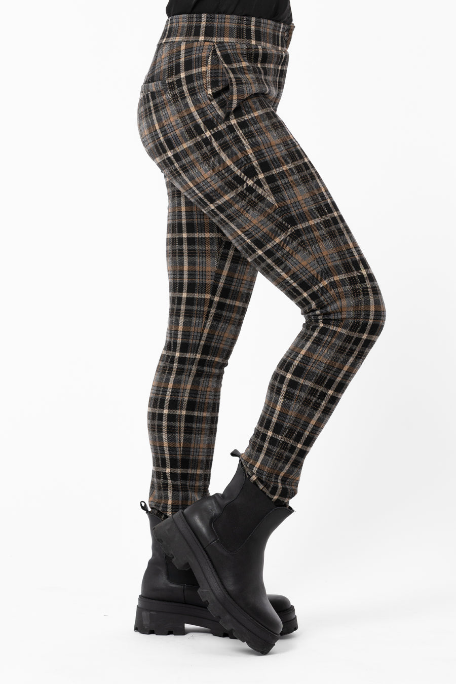 Harvey Pants Black/Fudge/Grey – byxor från Capri Collection