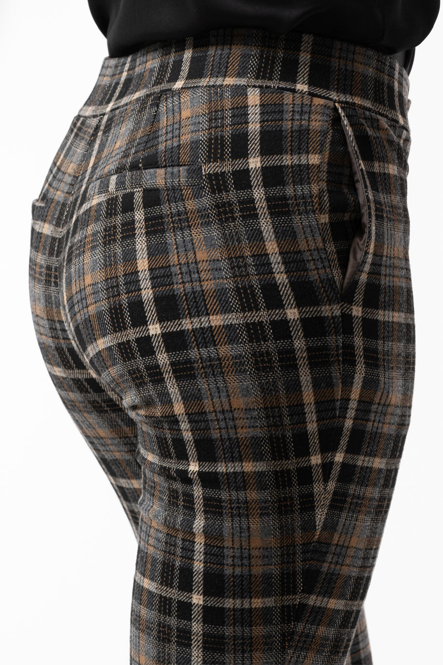 Harvey Pants Black/Fudge/Grey – byxor från Capri Collection