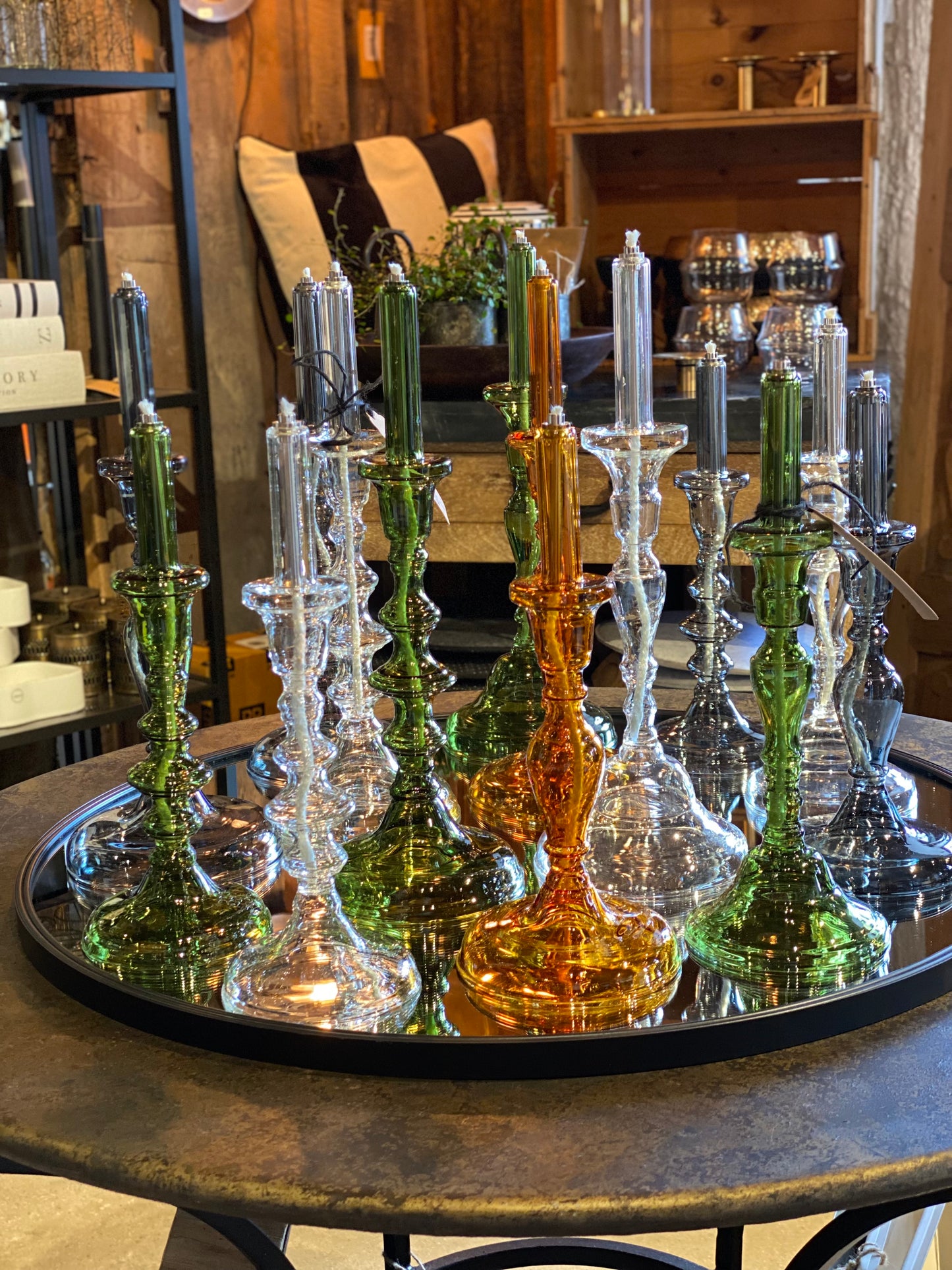 Oljelampa "Chandelier" no 6 Green Large