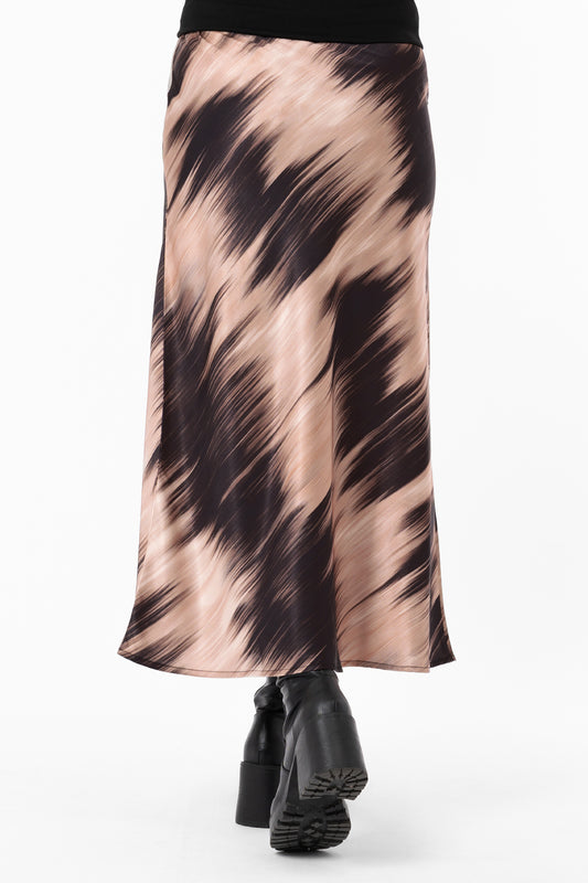 Ilsa Skirt Brown Sugar/Black – kjolar från Capri Collection