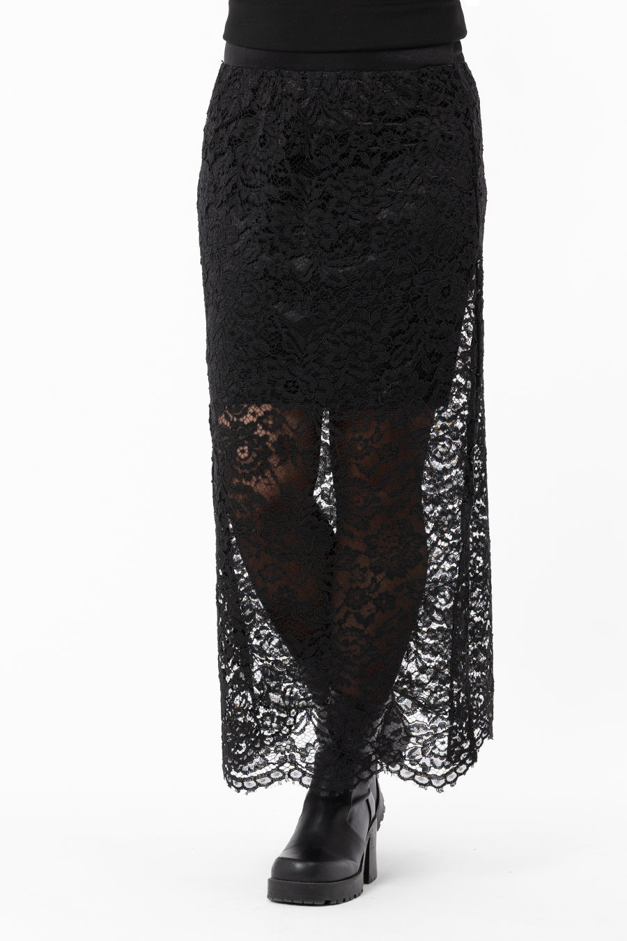 Shirley Lace Skirt Black – kjolar från Capri Collection