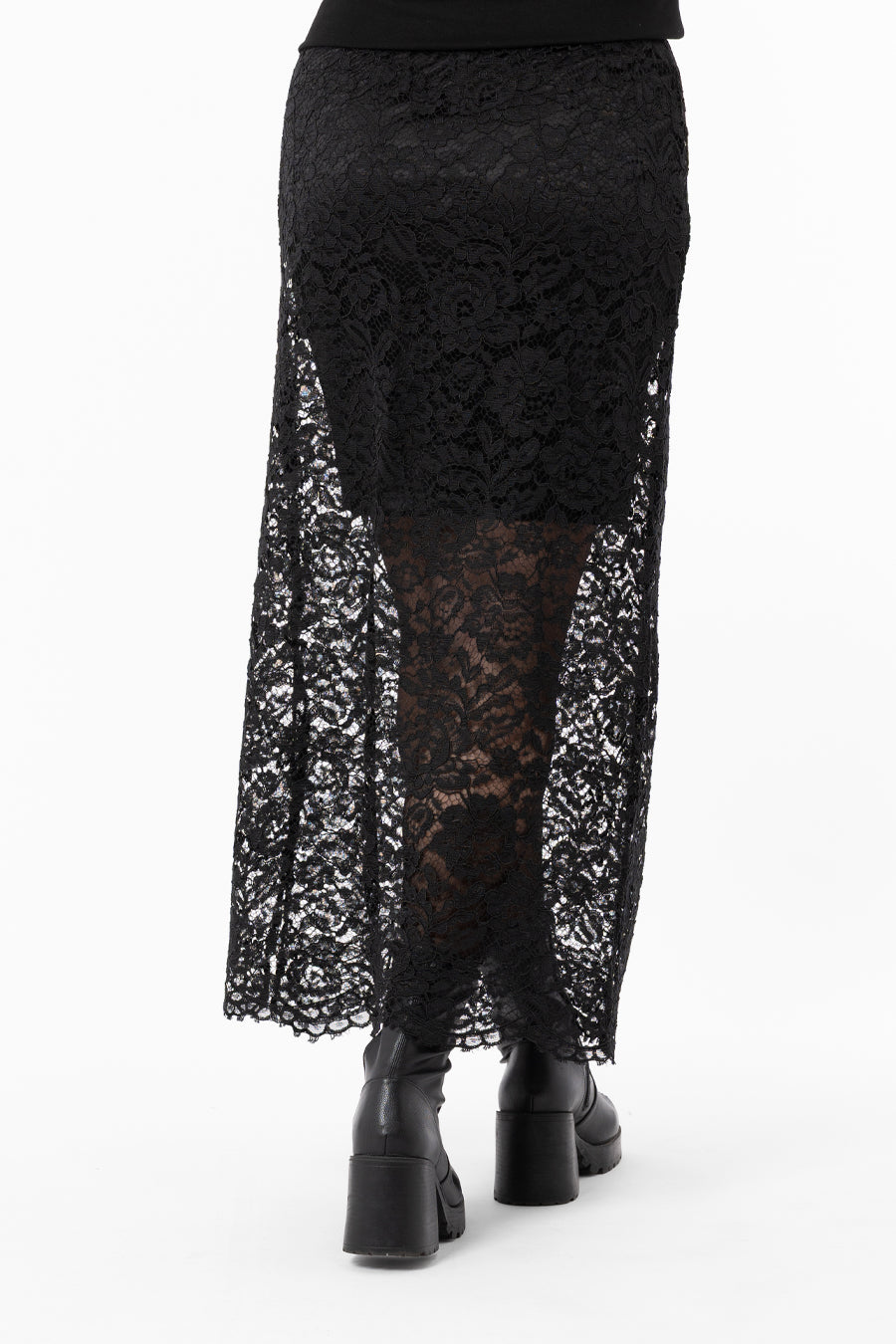 Shirley Lace Skirt Black – kjolar från Capri Collection
